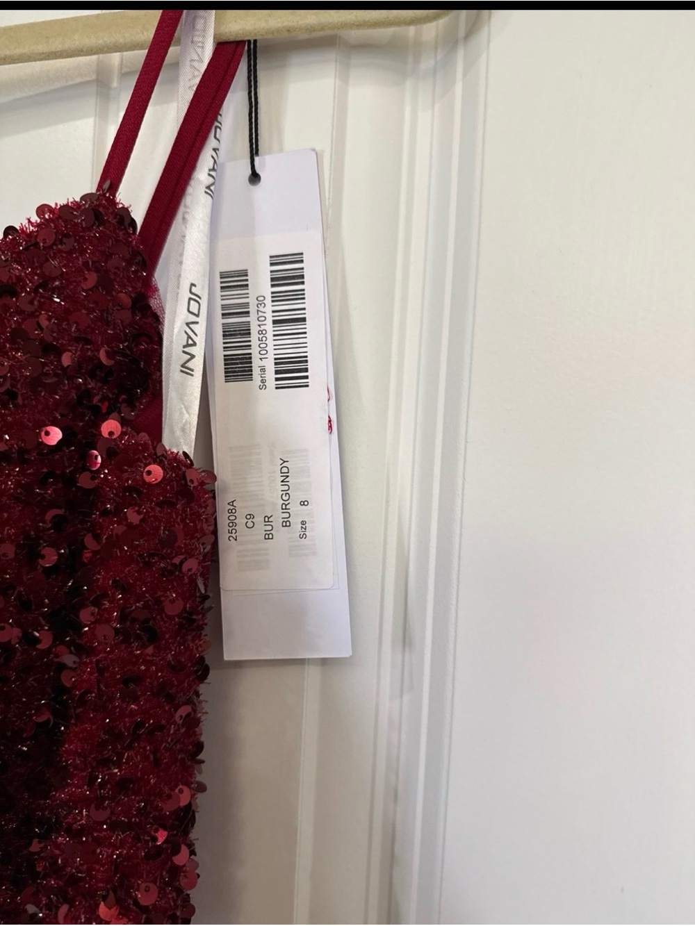 Jovani Burgundy Sequin Formal Dress - Picture 3 of 3
